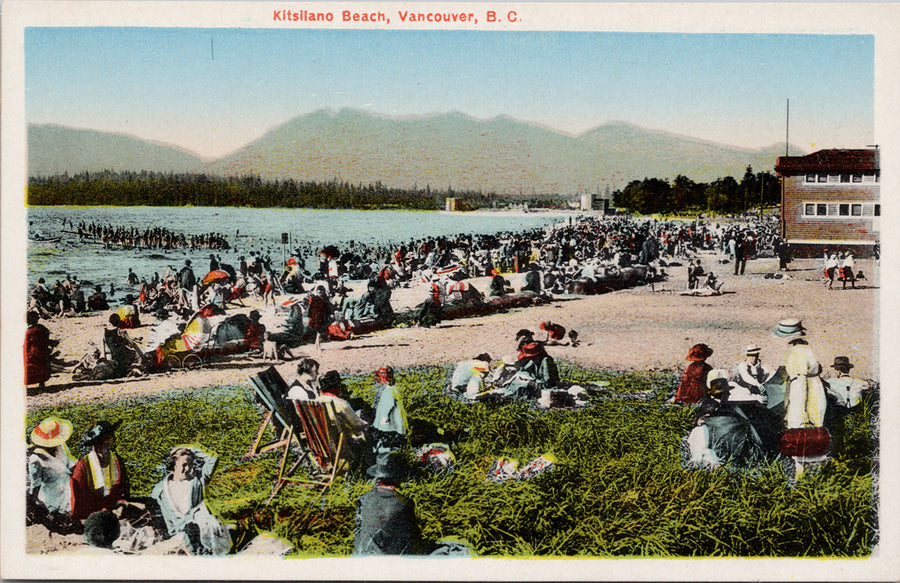 Kitsilano Beach Vancouver BC Kits Unused 1920s Leonard Frank Postcard 