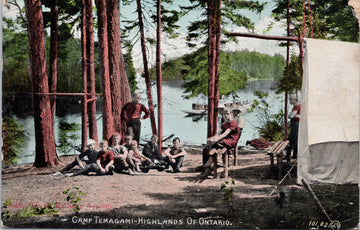 Camp Temagami Highlands of Ontario ON Boys Summer Camp c1906 Postcard SP15