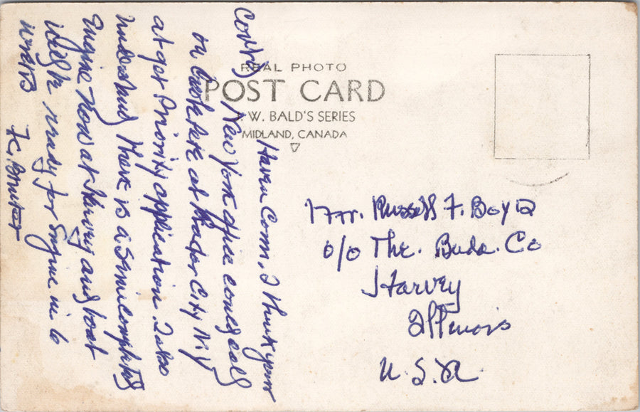 Bass Fishing Georgian Bay Ontario ON JW Bald RPPC Postcard SP15