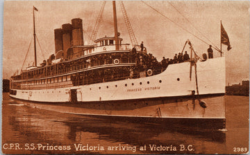 SS 'Princess Victoria' Ship Victoria BC British Columbia Unused Postcard