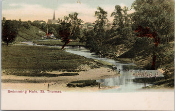 St Thomas Ontario Swimming Hole ON Swimmers Postcard