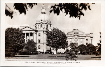 Edmonton Alberta Provincial Parliament Buildings The Ledge CNR RPPC Postcard