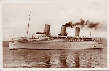 SS Empress of Britain Ship Steamship Unused RPPC Postcard