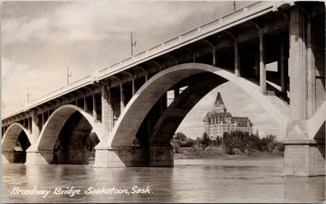 Broadway Bridge Saskatoon SK Saskatchewan Bessborough Hotel Postcard