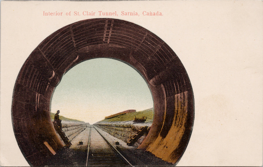 Sarnia Ontario Interior of St Clair Tunnel ON Unused Postcard