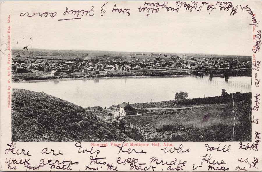 Medicine Hat Alberta General View Postcard 