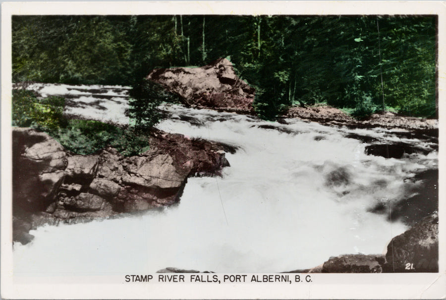 Stamp River Falls Port Alberni BC Vancouver Island British Columbia Gowen Sutton RPPC Postcard