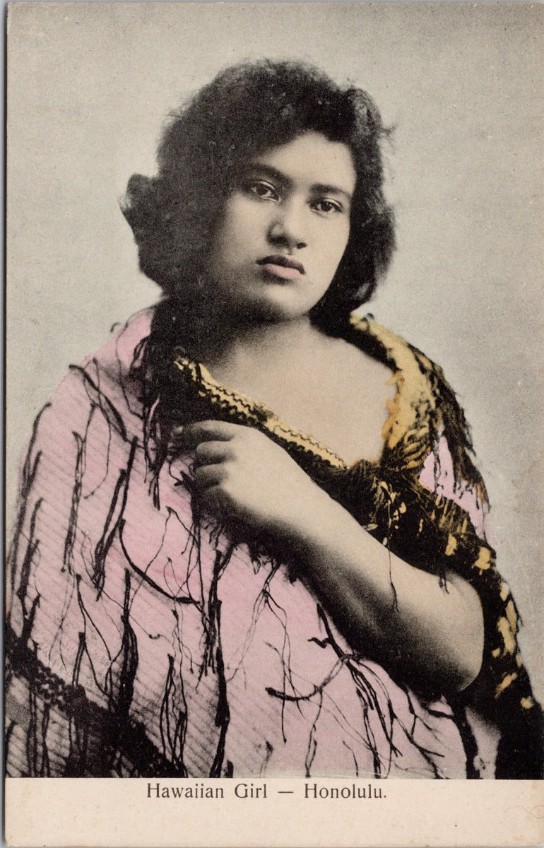 Hawaiian Girl Honolulu HI Woman Lady Hawaii South Seas Curio Co Postcard 