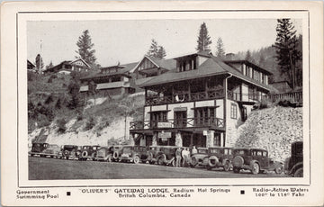 Radium Hot Springs BC Oliver's Gateway Lodge British Columbia Adv Postcard 