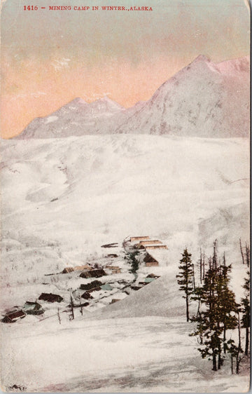 Mining Camp Alaska AK Winter Postcard 
