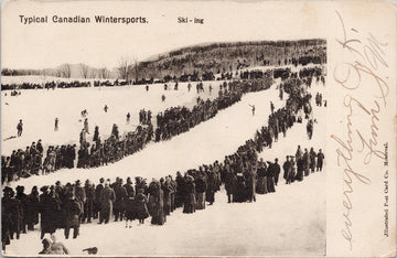 Skiing Typical Canadian Winter Sports Postcard