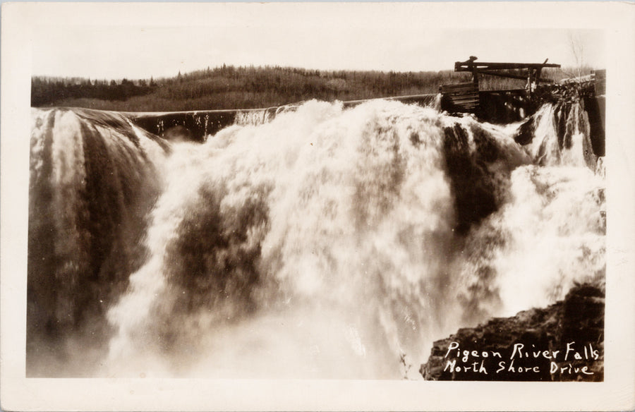 Pigeon River Falls Ontario North Shore Drive ON Unused RPPC Postcard 