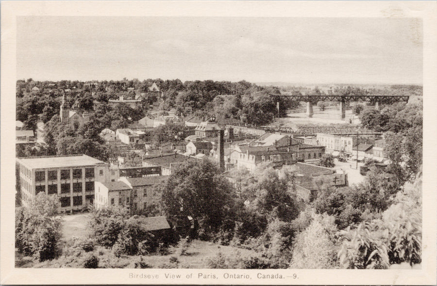 Paris Ontario Birdseye View Postcard