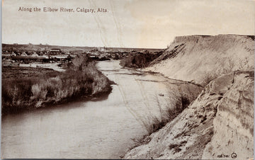 Calgary Alberta Along the Elbow River Postcard