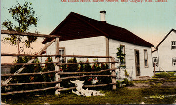 Old Indian House Sarcee Reserve Calgary Alberta Postcard