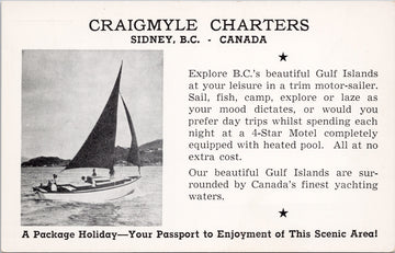 Sidney BC Craigmyle Charters Boat Tours Postcard