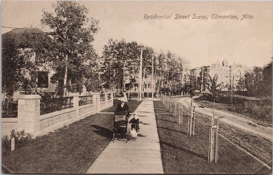 Edmonton Alberta Residential Street Scene Postcard