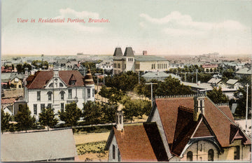 Brandon Manitoba View in Residential Portion Postcard 