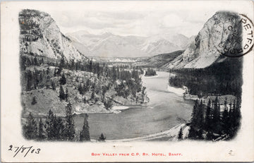 Banff Alberta Bow Valley from CP Railway AB Postcard