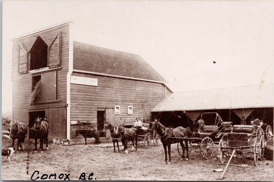 Comox BC Comox Livery Stable British Columbia Postcard