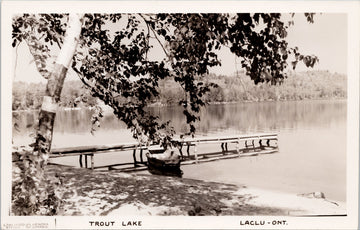 Trout Lake Laclu Ontario ON Water Scene Unused Lakewood Studio RPPC Postcard