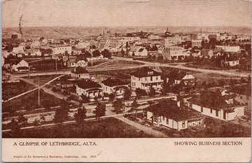 Lethbridge Alberta Business Section Postcard 