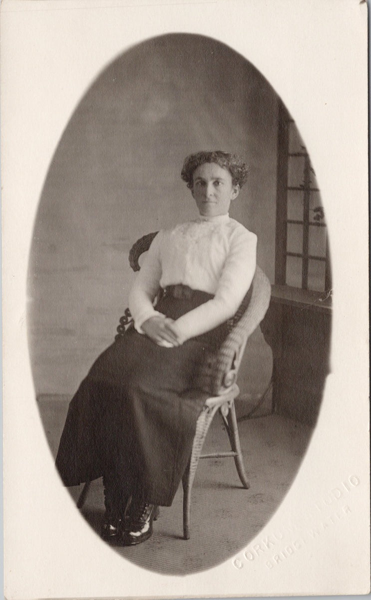 Studio Portrait of Young Person Corkum Studio Bridgewater NS RPPC Postcard