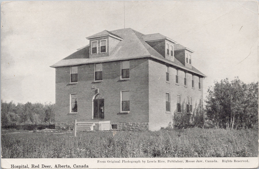 Red Deer Alberta Hospital AB Alta Unused Lewis Rice Postcard