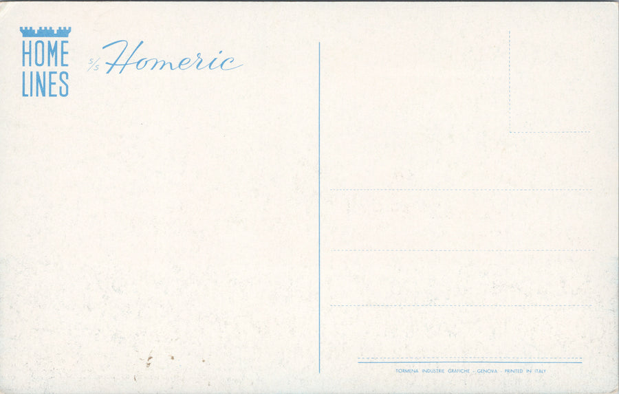 SS 'Homeric' Home Lines Ship Boat Unused Postcard SP15