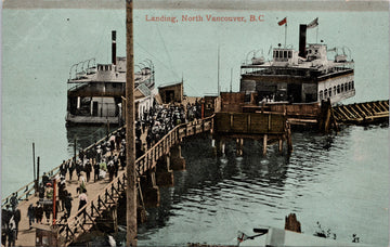 Landing North Vancouver BC Boats Ferries St George Ferry Postcard