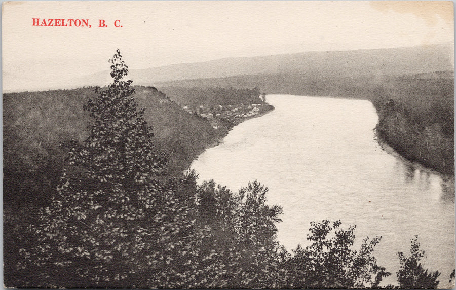 Hazelton BC British Columbia River Birdseye Postcard