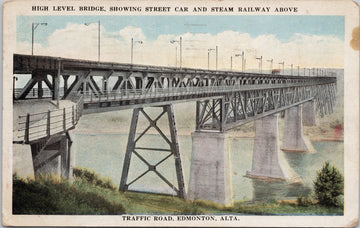 Edmonton Alberta High Level Bridge AB Alta c1920s Postcard