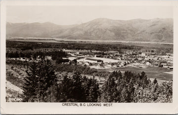 Creston BC looking West British Columbia c1954 RPPC Postcard