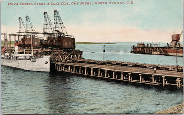 Nova Scotia Steel and Coal Co Ore Piers North Sydney Cape Breton Postcard