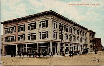 Moose Jaw SK Russell Block Saskatchewan Sask Unused Postcard