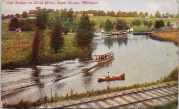 South Haven Michigan Cold Springs on Black River Postcard 