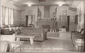 Elkins Barracks Halifax NS Nova Scotia RCA Officers Mess RPPC Postcard 