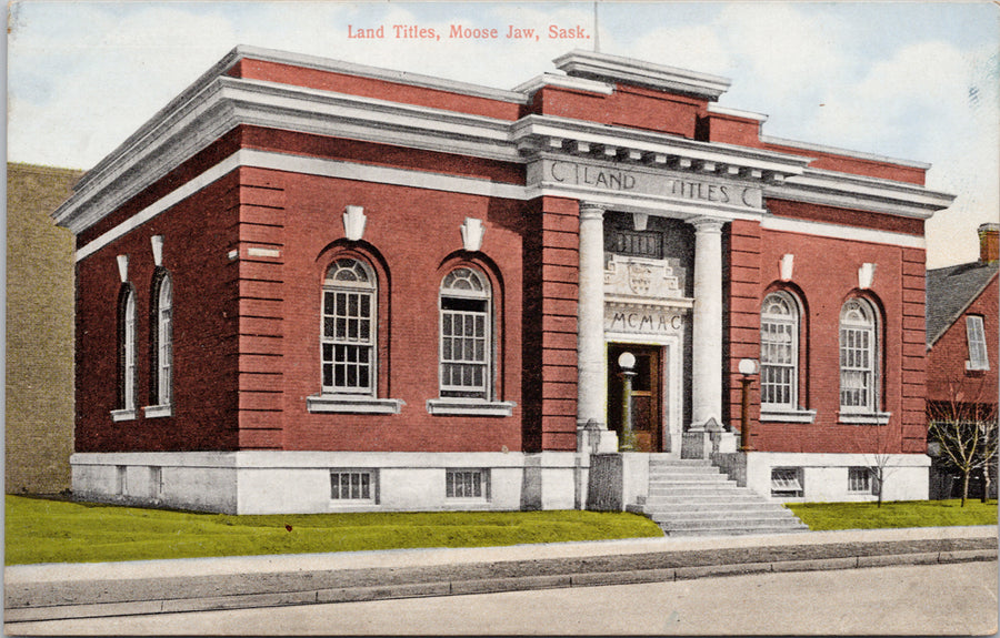 Land Titles Moose Jaw Saskatchewan SK Unused Postcard