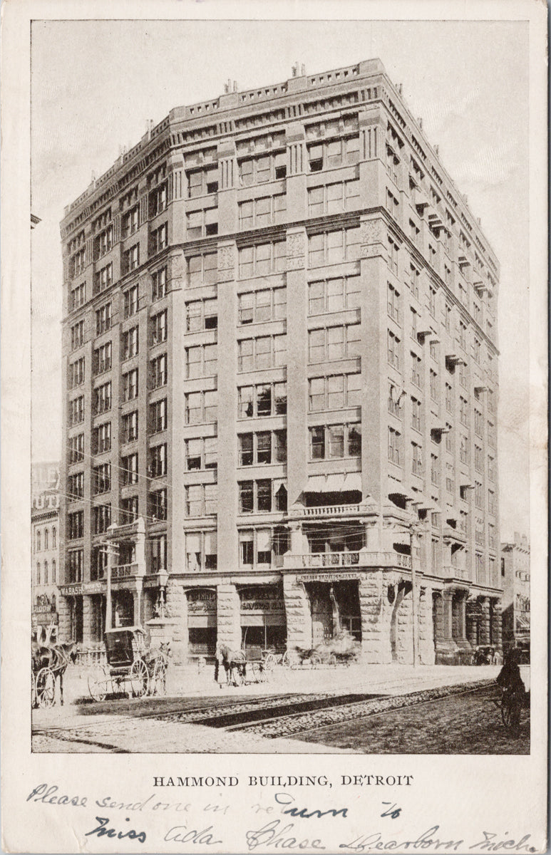 Hammond Building Detroit Michigan Postcard