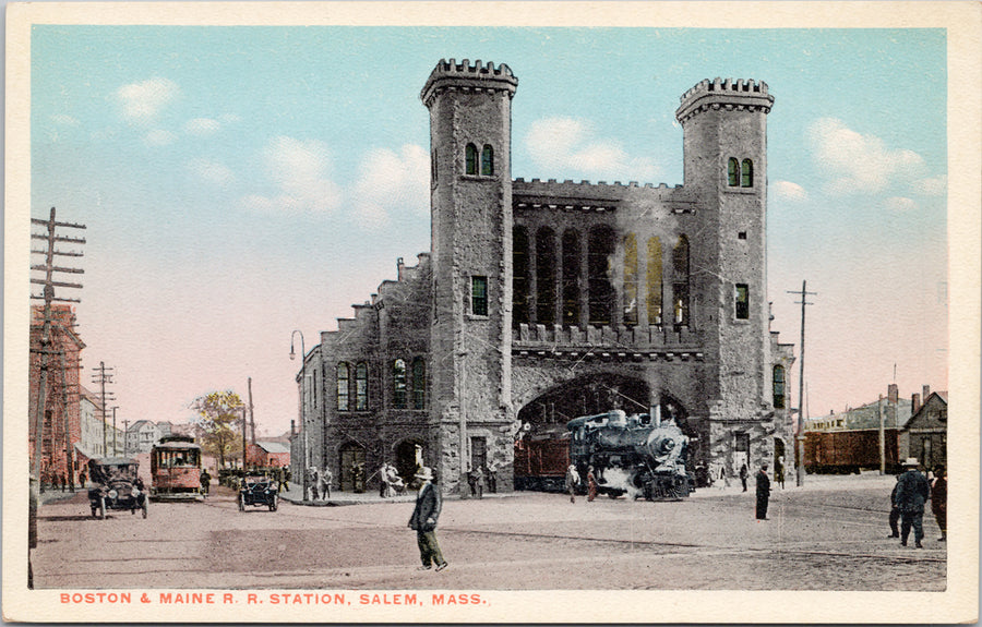 Salem MA Boston & Maine Railway Station Train Postcard