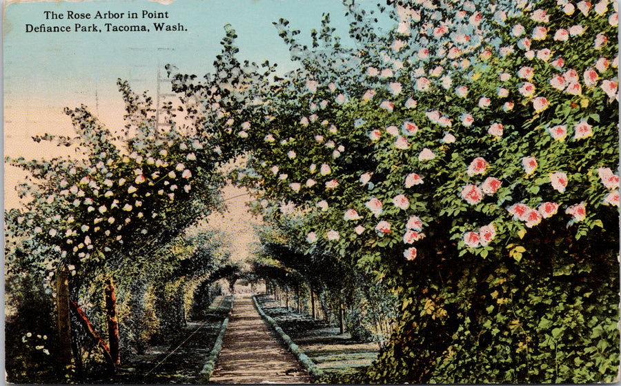 Tacoma WA Rose Arbor Point Defiance Park Postcard