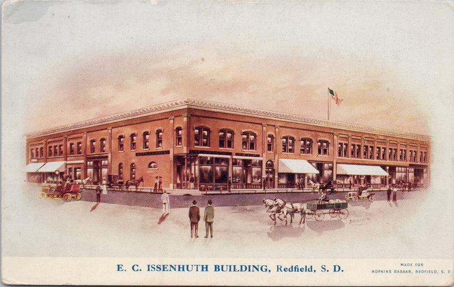 Issenhuth Building Redfield South Dakota SD c1911 Postcard SP16 *as is