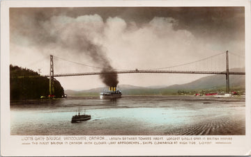 Lions Gate Bridge Vancouver BC Postcard