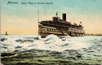 Montreal Quebec Rapid King in Lachine Rapids Postcard