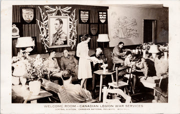 Montreal QC Welcome Room Canadian Legion War Service Postcard