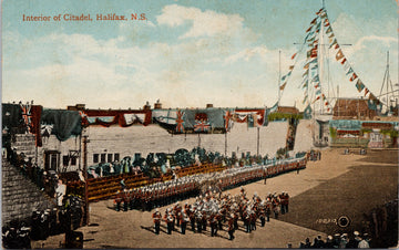 Halifax NS Interior of Citadel Soldiers Band Canadian Military Postcard