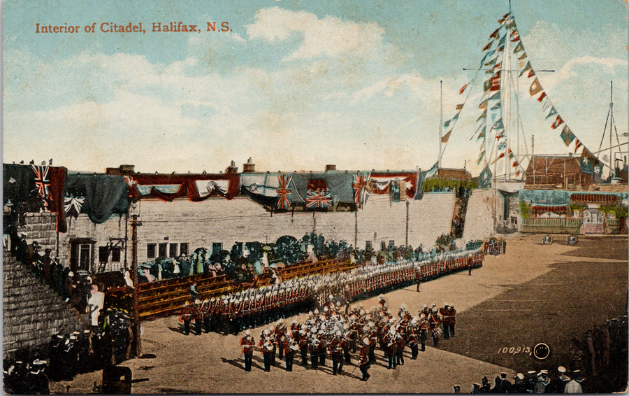 Halifax NS Interior of Citadel Soldiers Band Canadian Military Postcard