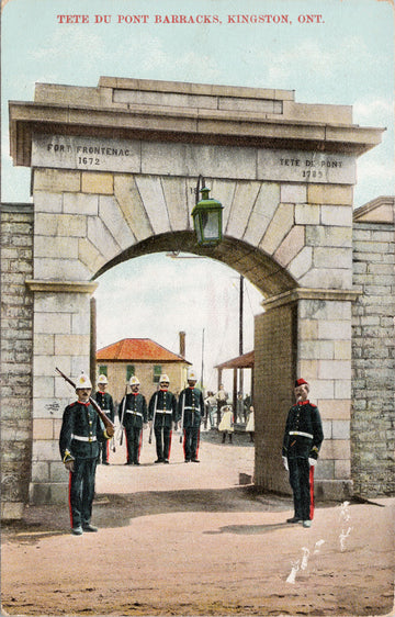 Kingston Ontario Tete Du Pont Barracks Postcard
