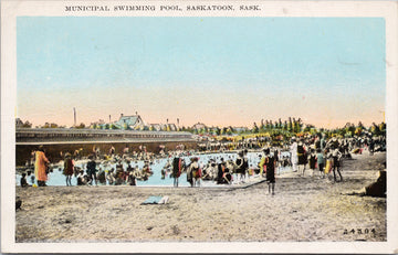 Saskatoon SK Swimming Pool Postcard 