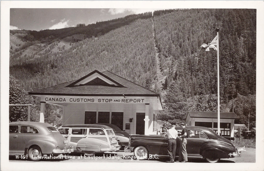 Canada Customs Border Stop Kingsgate BC British Columbia Eastport ID Idaho International Line Postcard